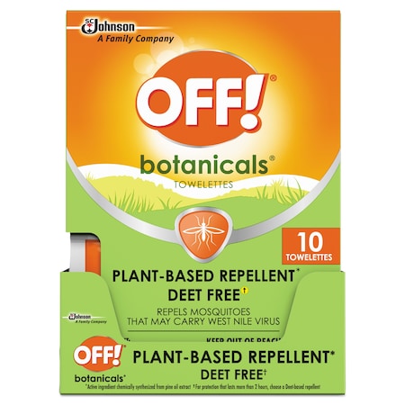 Off Botanicals Insect Repellant, Box, 10 Wipes/Pack, PK8 694974
